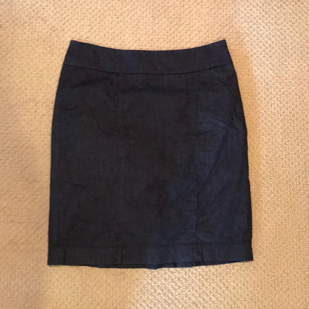 Knee length navy skirt